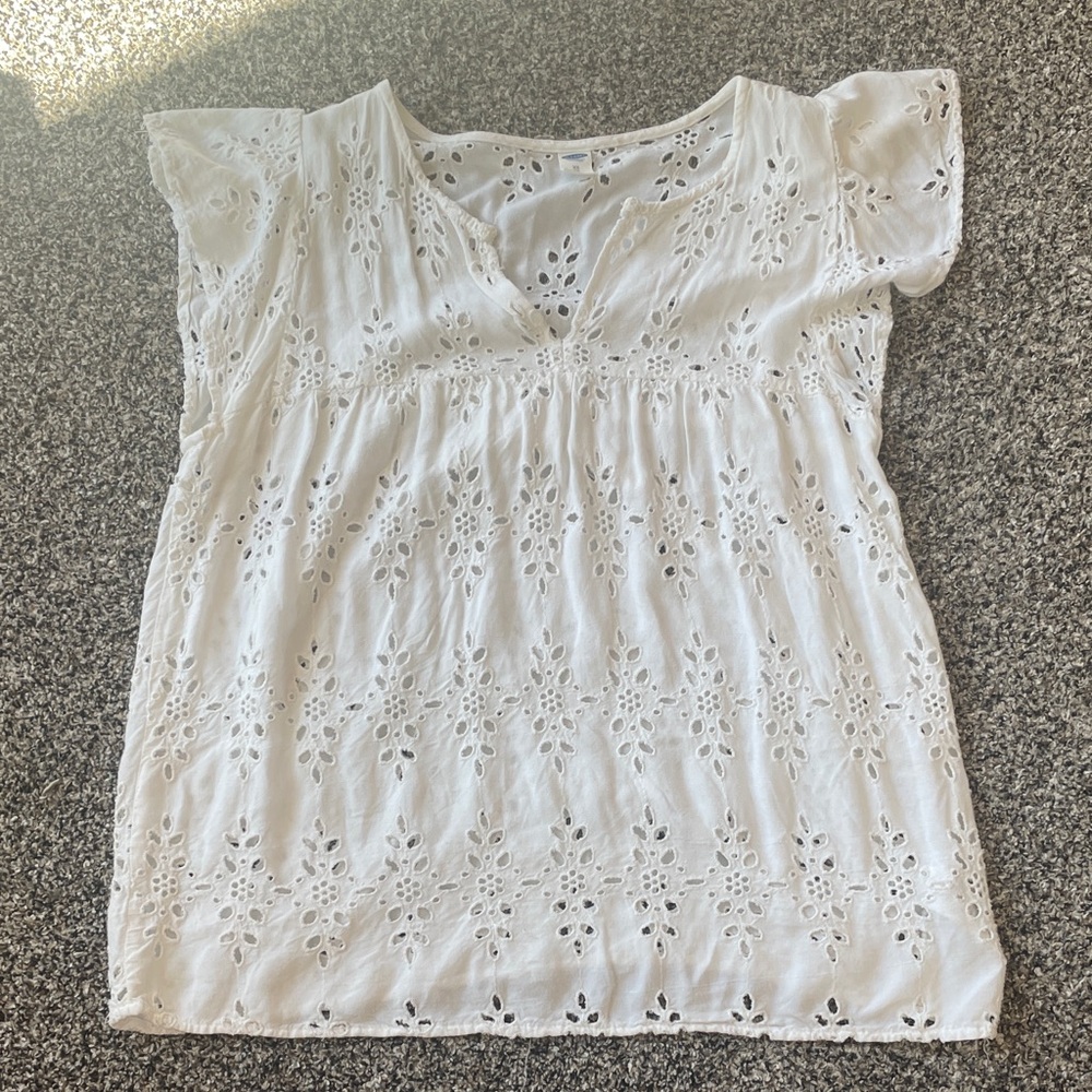 Old Navy White Eyelet Blouse